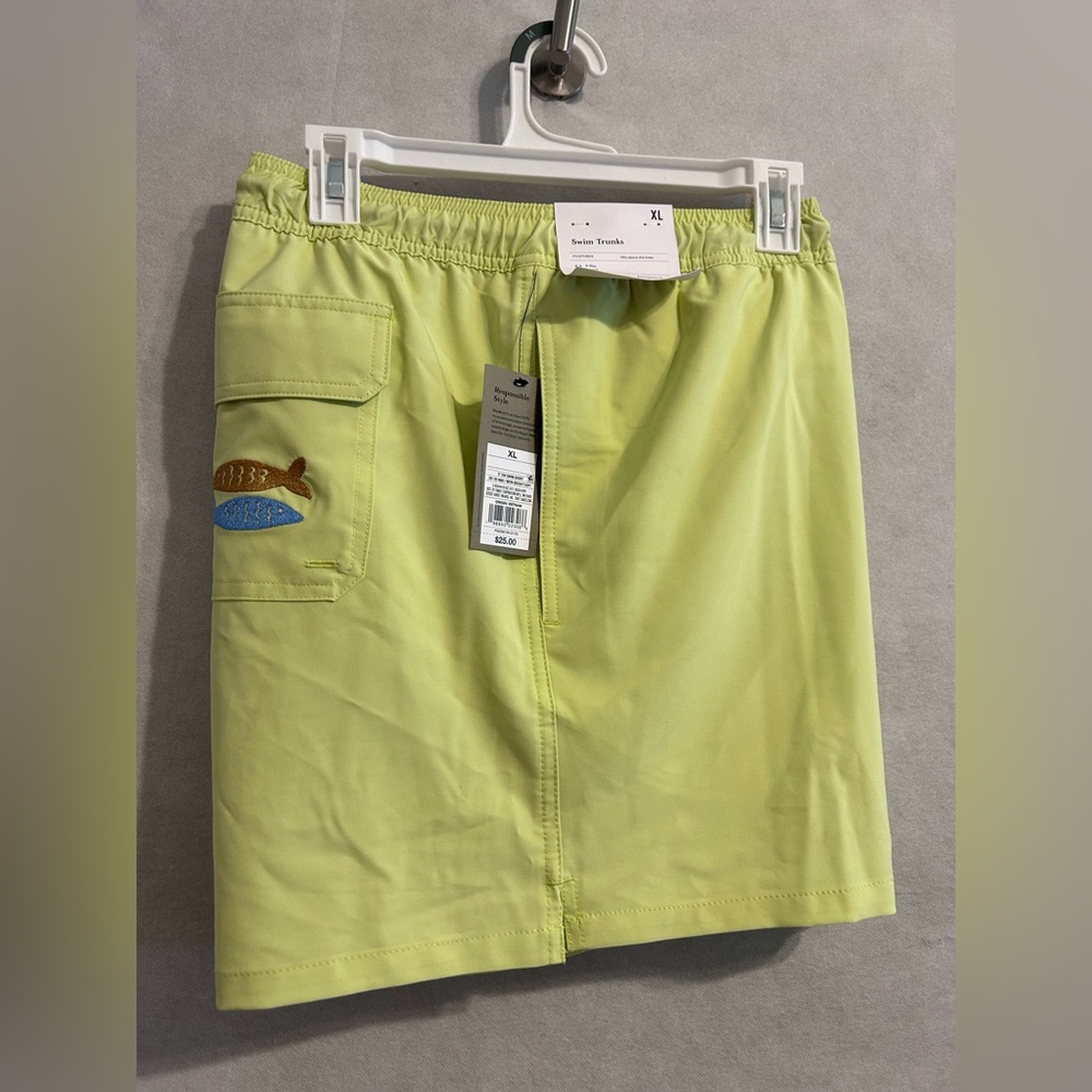 men's volley-style swim trunks with liner SZ L quick dry responsible style nwt